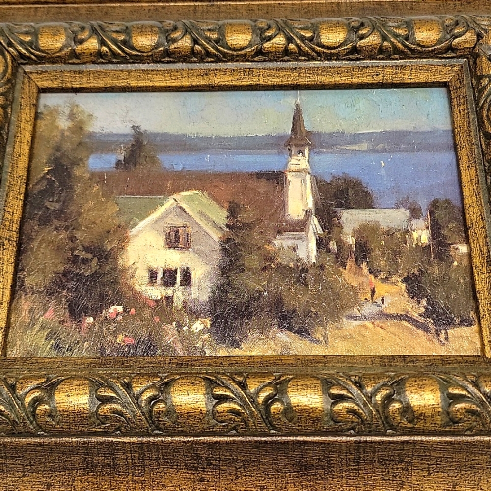 Vintage Framed "San Juan Church" by Scott Christensen 1993 11" W x 9" H - Picture 2 of 10